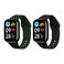 kwmobile Straps Compatible with Xiaomi Redmi Watch 3 Active Straps - 2x Replacement Silicone Watch Bands - Black/Dark Green