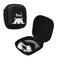 kwmobile Carrying Case for Earphones - Square Design with Zipper for in-Ear Headphones Earbuds - Grey/Black, Meow Cat