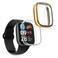 kwmobile Case Compatible with Xiaomi Redmi Watch 3 Active Case - 2X TPU Silicone Fitness Tracker Cover - Transparent/Gold