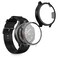 kwmobile Cover Comaptible with OnePlus Watch 2 / Oppo Watch X Covers - 2X Tempered Glass with Plastic Frame - Transparent/Black