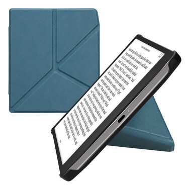 kwmobile Origami Case Compatible with Pocketbook Era/Era Color Case - Slim PU Leather Cover with Stand - Petrol