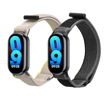kwmobile Nylon Watch Strap Compatible with Xiaomi Mi Band 8 / Mi Band 9 Strap - 2x Fitness Tracker Replacement Wristband with Clasp