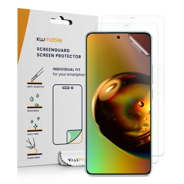 kwmobile Screen Protectors Compatible with Xiaomi Redmi Note 14 5G Screen Protector - 3X Ultra-Clear Transparent Phone Films