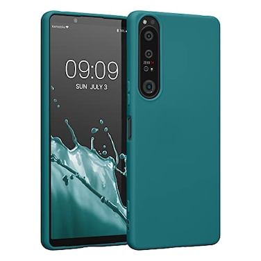kwmobile Case Compatible with Sony Xperia 1 IV Case - Soft Slim Protective TPU Silicone Cover - Teal Matte