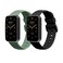 kwmobile Straps Compatible with Xiaomi Mi Band 7 Pro Straps - 2x Replacement Silicone Watch Bands - Black/Pastel Green
