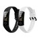 kwmobile Straps Compatible with HONOR Band 5 / Band 4 Straps - 2x Replacement Silicone Watch Bands - Black/White