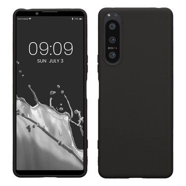kwmobile Case Compatible with Sony Xperia 5 IV Case - Soft Slim Protective TPU Silicone Cover - Black