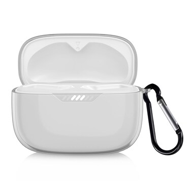 kwmobile Earphones Case Compatible with JBL Tune 230 NC TWS / T230NC - Crystal TPU Two-Part Earbuds Case - Transparent