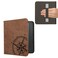 kwmobile Case Compatible with Kobo Libra 2 - Faux Suede Leather - Navigational Compass Brown