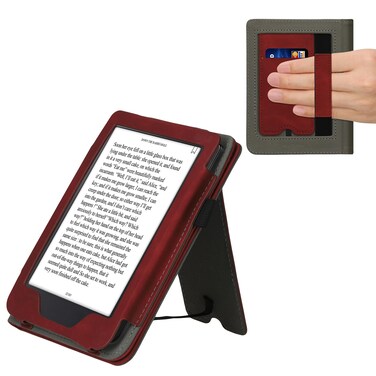 kwmobile Case Compatible with Kobo Clara 2E / Tolino Shine 4 Case - Cover for eReader with Magnetic Closure - Dark Red