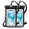 JOTO 2 Pack Waterproof Phone Pouch Case Up to 7", IPX8 Underwater Phone Case Cellphone Dry Bag for iPhone 16 15 14 13 12 Pro Max Xs Max XR X 8 7 6S Plus SE/Galaxy S24 S23 S22 S21 -Black