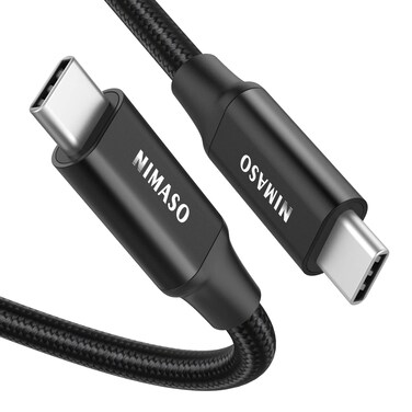 NIMASO USB C to USB C 3.1 Gen 2 Cable 10Gbps Data Transfer, 4K Video Output Monitor Cable 100W PD Fast Charging, for iPhone 15Pro/15ProMax/15/15Plus, MacBook, Huawei Matebook, iPad Pro 2020,Chromebook