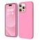 COFFKER Compatible with iPhone 15 Pro Max Case, Liquid Silicone Case, Full Body Shockproof Protective Cover Slim Thin Phone Case with Soft Anti-Scratch Microfiber Lining, 6.7 inch- Tender Pink