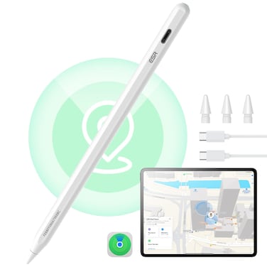 ESR Geo iPad Pencil Findmy for Apple Pencil compatible with iPad 2018-2024, iPad Pencil Pro with Easy Shortcuts and Fast Charging for iPad Pro 12.9/13/11 &amp; Air 5/4/13/11 &amp; 7/8/9/10 &amp; Mini 5/6/7, White