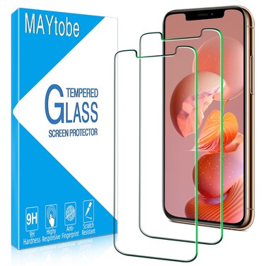 MAYtobe [2 Pack Screen Protector For iPhone 11 Pro Max and iPhone Xs Max Tempered Glass, Case Friendly, Bubble Free, Easy to Install