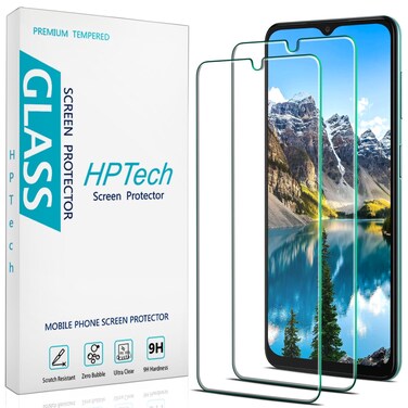 HPTech (2 Pack) Designed For Samsung Galaxy A13 5G Tempered Glass Screen Protector, Easy Installation, Bubble Free, Case Friendly
