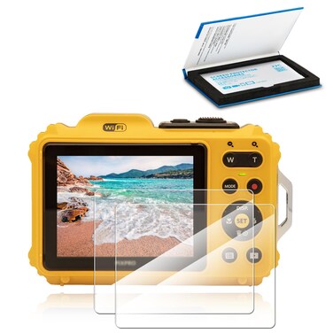 JJC (2 Pack) Koda. PIXPRO WPZ2 or PENTA. WG-1000 Screen Protector, 9H Ultra Clear Tempered Glass Lens Protector + LCD Display Film