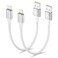 Aioneus Short iPhone Charger Cord 1ft 2Pack, Apple Certified USB A to Lightning Cable 1 Foot Nylon Braided Short iPhone Cable Fast Charging for iPhone 14 13 12 11 Pro Max XR XS 8 7 6 Plus SE