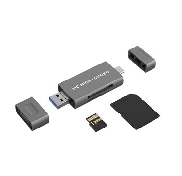 JJC UHS-II SD Micro SD 4.0 Card Reader Adapter, 3-in-1 USB-A 3.1 USB-C 3.1 Micro USB 2.0 Connection Port, High Transfer Speed up to 312MB/s, Compatible with Computer, Laptop, OTG Enable Phone &amp; Tablet