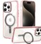 Miracase 2024 Magnetic for iPhone 15 Pro Max Case with Stand [Compatible with MagSafe] [Military Drop Protection] Flexible &amp; Reliable Built-in Kickstand, Slim Phone Case for 15 Pro Max, Clear Pink