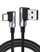 UGREEN USB to USB C Cable 90 Degree USB C Fast Charging Cord Compatible with iPhone 16/16 Plus/16 Pro/16 Pro Max/15/Samsung Galaxy S10/S10+/Pixel 7/6a/LG G8/G7/Pixel/Switch, etc, 1.6FT