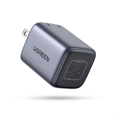 UGREEN 45W USB C Charger, Nexode 2 Port GaN Foldable PPS Wall Charger Block Support Samsung Super Fast Charging 2.0 for Galaxy S24 Ultra/Note 20, iPhone 16/15/14, iPad, MacBook, Steam Deck (Black)