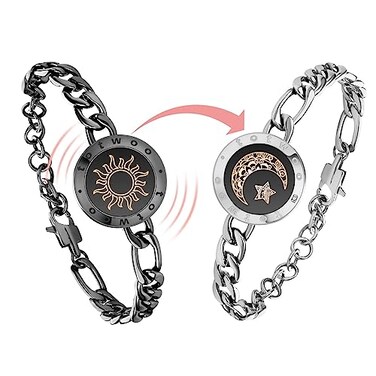 TOTWOO Touch Bracelets for Couples, Vibration &amp; Light up for Love Couples   Long Distance Relationship Gifts for Girlfriend Bluetooth Pairing Jewelry