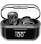 TOZO T18 Bluetooth 5.3 True Wireless Stereo Earbuds IPX8 Waterproof in Ear Headset Call Noise Reduction Headphones with LED Display Transparent Case 32 EQs via APP Long Playtime Black