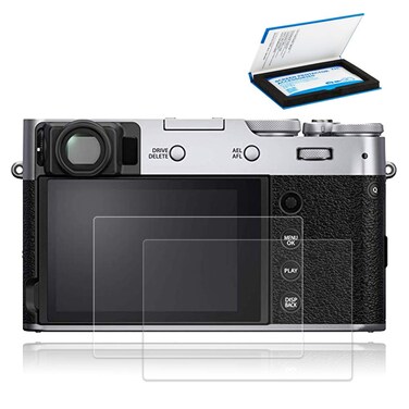 JJC 2 Pack Camera Screen Protector for Fujifilm X100VI X100V X-T4 X-E4 Camera, Ultra-Thin Anti-Fingerprint Anti-Scratch 9H Hardness 2.5D Rounded Edges Tempered Glass Protector
