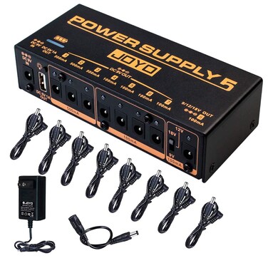 JOYO Built-in 4400mAh Rechargeable Battery Guitar Effect Pedal Power Supply 8 Outputs 9V 12V 18V (100mA, 500mA) Jacks &amp; 5V/1A USB Port (JP-05)