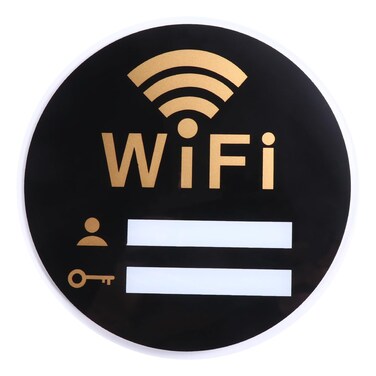 IMIKEYA WiFi Password Sign WiFi Coverage Sign Wireless Network Coverage Sign Self-Stick On The Wall Or Door (20cm/7.87inch)
