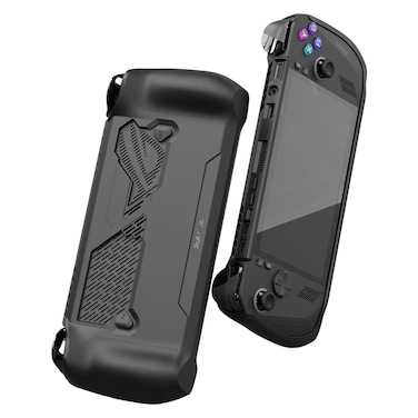 Skull &amp; Co. GripCase for ROG Ally X: A Soft Protective Case with Textured Grips Full Protection and Stand, Shock-Absorption Non-Slip and Anti-Scratch Cover Design - Black