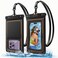 UNBREAKcable Waterproof Phone Pouch 2 Pack - IPX8 Floating Waterproof Phone Case Dry Bag for iPhone 16 15 14 13 12 11 Pro Max XR XS SE 2022, Samsung S24 S23 S22 Ultra S21 FE, Up to 7.0 inch- Black