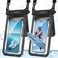 SYNCWIRE Waterproof Phone Case, 2-Pack IPX8 Double Space Waterproof Phone Pouch for iPhone 15 14 13 12 Pro Max XR X SE 2022 8 Samsung S24 S23 S22 Ultra S21 Phones Under 8.5 Inch - Black