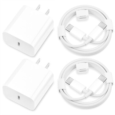 iPhone 16 15 Charger Fast Charging,2-Pack 20W USB C Fast Charger with 6 Ft USB C to USB C Cable for iPhone 16/15 Pro Max/Airpods 4/iPad Pro 12.9,11 inch/iPad Air 5th/4th 10.9 inch/iPad Mini 6