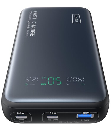 INIU 140W Power Bank, 25000mAh High Capacity Portable Charger, USB C in&amp;Out, Smart Display.