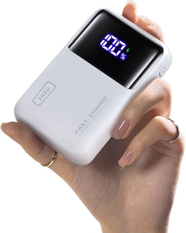 INIU Power Bank, 20000mAh 65W Mini USB C Laptop &amp; Phone Portable Charger, Fast Charging Flight Cruise Ship Family Essentials Traveling Powerbank for College Students Travelers Teen Boys Girls, White