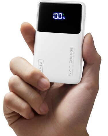 INIU Portable Charger, 10000mAh Slim Power Bank, 22.5W Fast Charging Small Battery Pack, Flight Cruise Ship Ship Family Trip Accessories Phone Charger for College Students Travelers Boys Girls, White