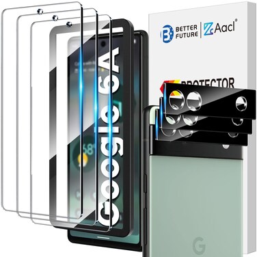 AACL [3+3 Pack] Screen Protector Tempered Glass for Google Pixel 6a 5G 6.1'' [2022] with Camera Lens Protector - [Fingerprint Compatible][Alignment Tool]