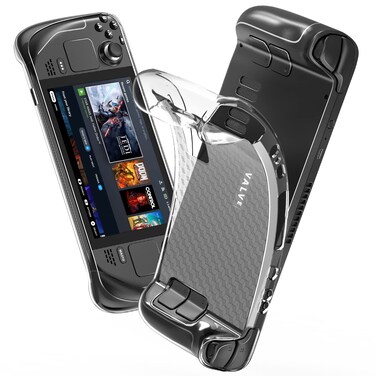 HEYSTOP Steam Deck Case Clear, Protective Case for Steam Deck, Compatible with Steam Deck 2022, TPU Soft Cover Protector with Full Protection, Shock-Absorption, Anti-Slip &amp; Scratch Design