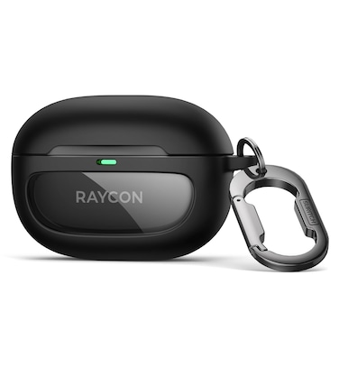 SURITCH Case for Raycon Everyday Earbuds (2024 Edition), Shockproof Magnetic Case for Raycon Bluetooth True Wireless in-Ear Buds Headphones, Protective Cover with Magnetic Lid Lock &amp; Carabiner, Black