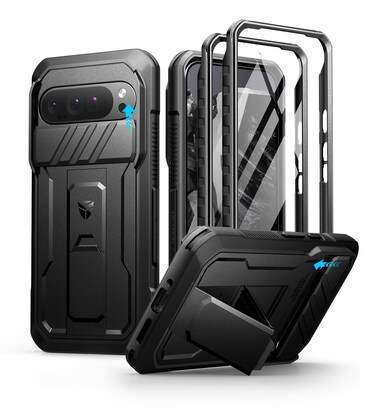 Dexnor for Google Pixel 9 Pro XL Case with Slide Camera Cover &amp; Built-in Screen Protector &amp; Heavy-Duty Kickstand,Full-Body Protective Cover Rugged Bumper Cases for Pixel 9 Pro XL,Black(2024)