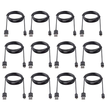 Smays Micro USB Cable 3ft Charging Cord 12-Pack Bulk Black