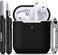 R-fun Compatible with AirPods Case Cover, Soft Silicone Protective Cover with Keychain for Women Men Compatible with Apple AirPods 2nd 1st Generation Charging Case, Front LED Visible,Black