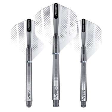 RED DRAGON Hardcore Silver Flash Design Flights and VRX Stems Combo Pack