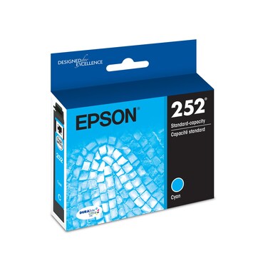 EPSON 252 DURABrite Ultra Ink Standard Capacity Cyan Cartridge (T252220-S) Works with WorkForce WF-3620, WF-3640, WF-7110, WF-7610, WF-7620, WF-7710, WF-7720, WF-7210
