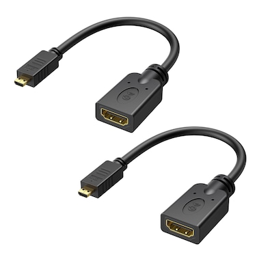 Cable Matters 2-Pack Micro HDMI to HDMI Adapter (HDMI to Micro HDMI Adapter) 6 Inches with 4K and HDR Support for Raspberry Pi 4 and Raspberry Pi 5