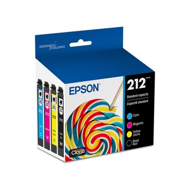 EPSON 212 Claria Ink Standard Capacity Black &amp; Color Cartridge Combo Pack (T212120-BCS) Works with WorkForce WF-2830, WF-2850, Expression XP-4100, XP-4105