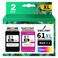 SAILNER 61 Ink Cartridge Combo Pack Replacement for HP Ink 61 Black and Color Combo Pack 61XL for Envy 4500 4501 4502 5530 Officejet 4630 4635 Deskjet 1000 1010 1510 2540 2541 Series Printer 61 Ink