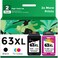 Ubinki 63XL Ink Cartridge Combo Pack Replacement for HP Ink 63 HP63 XL Black and Color to Envy 4520 4512 4510 Officejet 4650 5258 5200 3830 5255 4655 4652 5252 Deskjet 3630 3632 2132 1112 Printer
